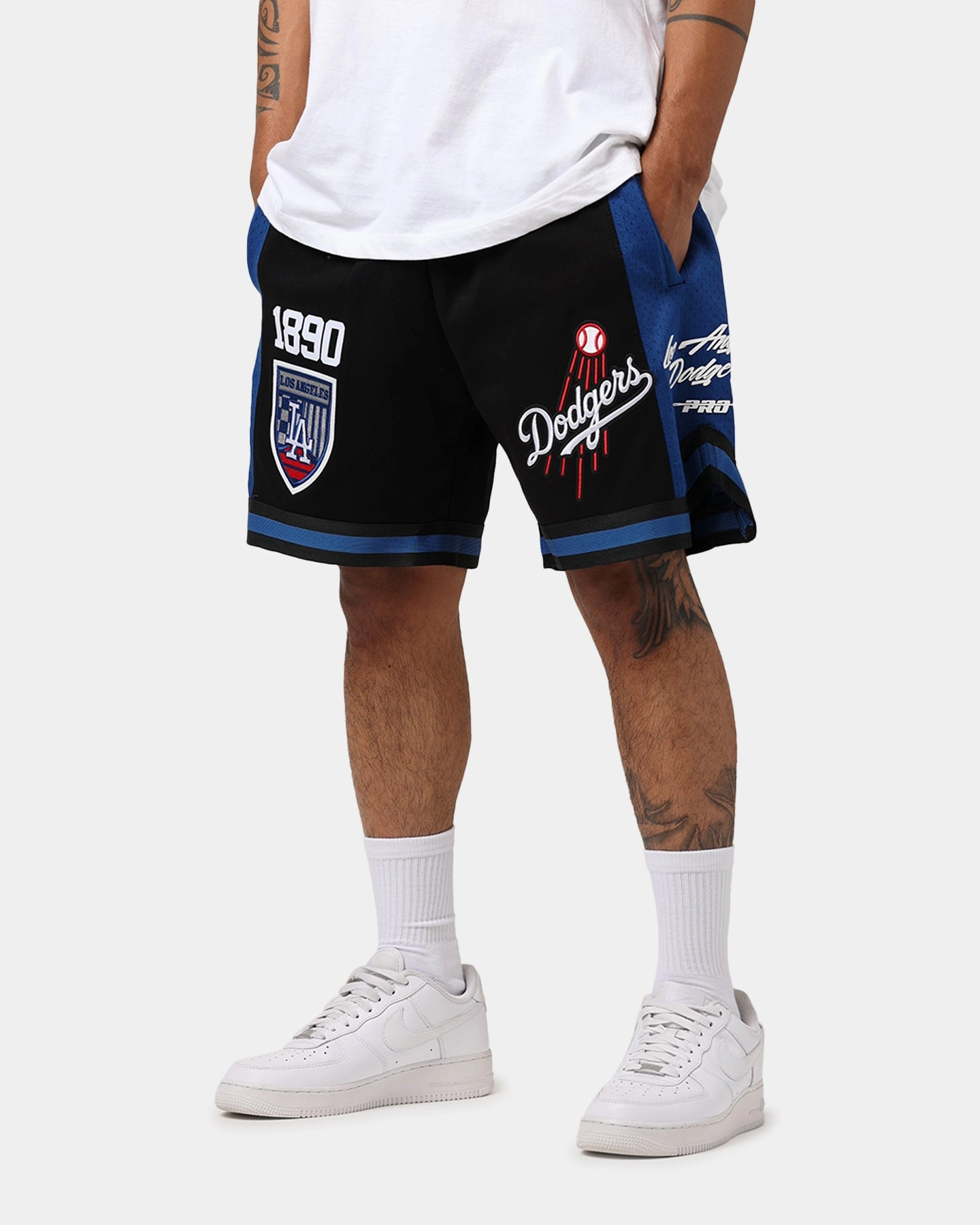 embroidery work Low Profile Closure System Pro Standard Los Angeles Dodgers Fast Lane Dark 2.0 Shorts Black/Blue