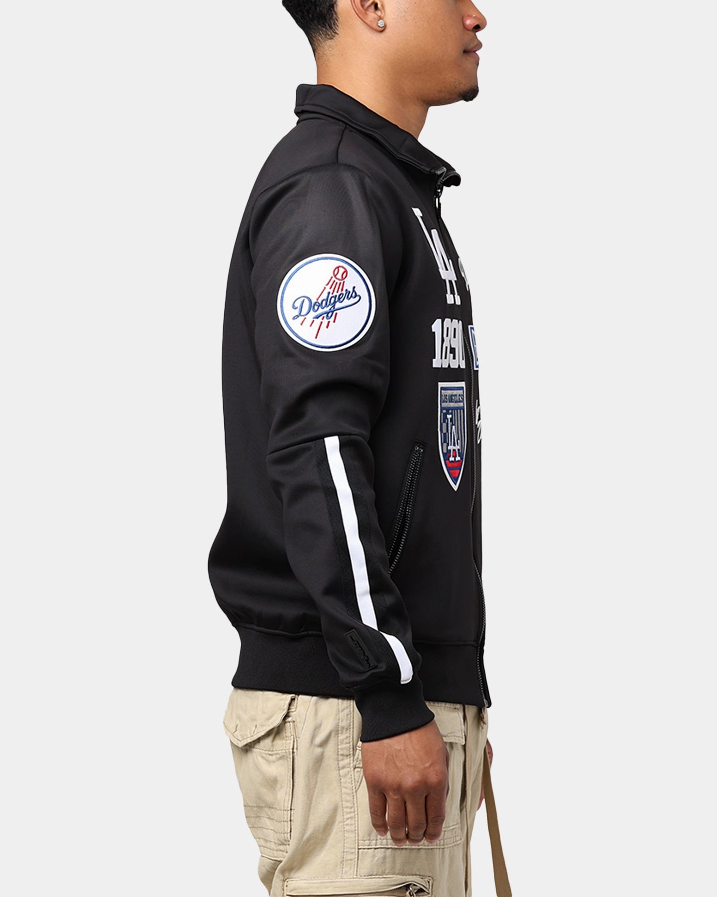 Pro Standard Los Angeles Dodgers Fast Lane Track Jacket Black Animal Print Adaptive Climate Control