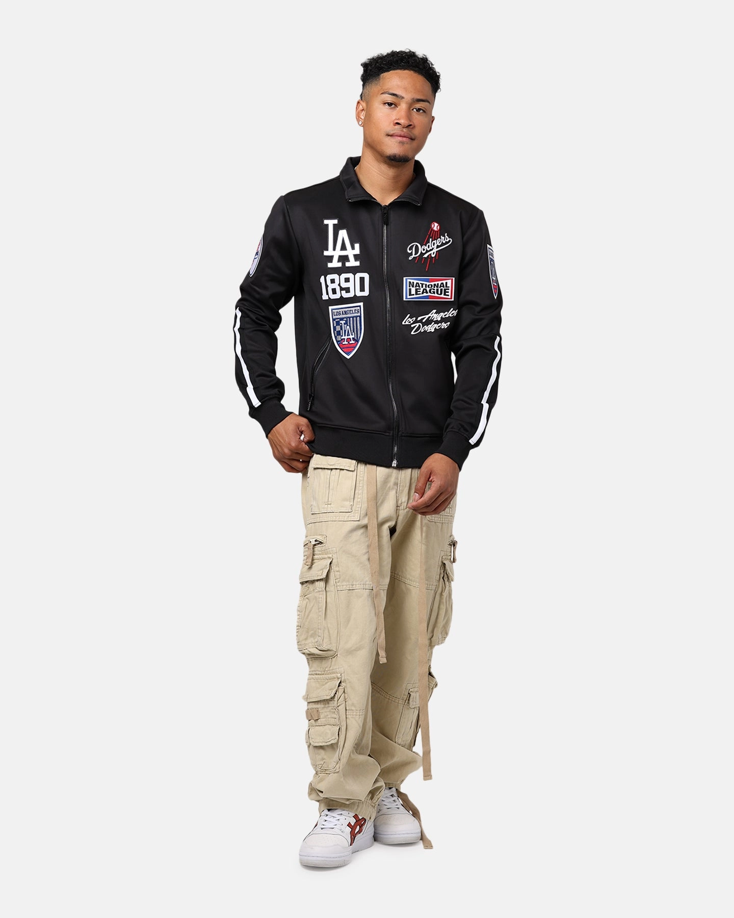 Stretch Fabric Noise Free Material Pro Standard Los Angeles Dodgers Fast Lane Track Jacket Black