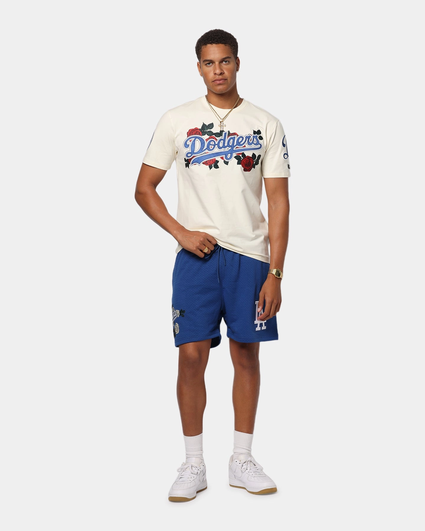 Pro Standard Los Angeles Dodgers Roses Mesh Shorts Dark Blue Comfort Fit