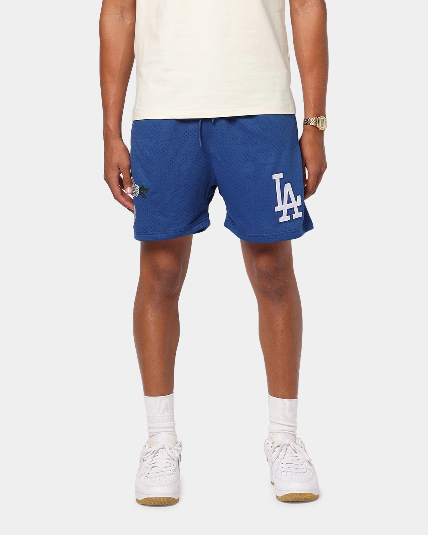 Durable Material Pro Standard Los Angeles Dodgers Roses Mesh Shorts Dark Blue