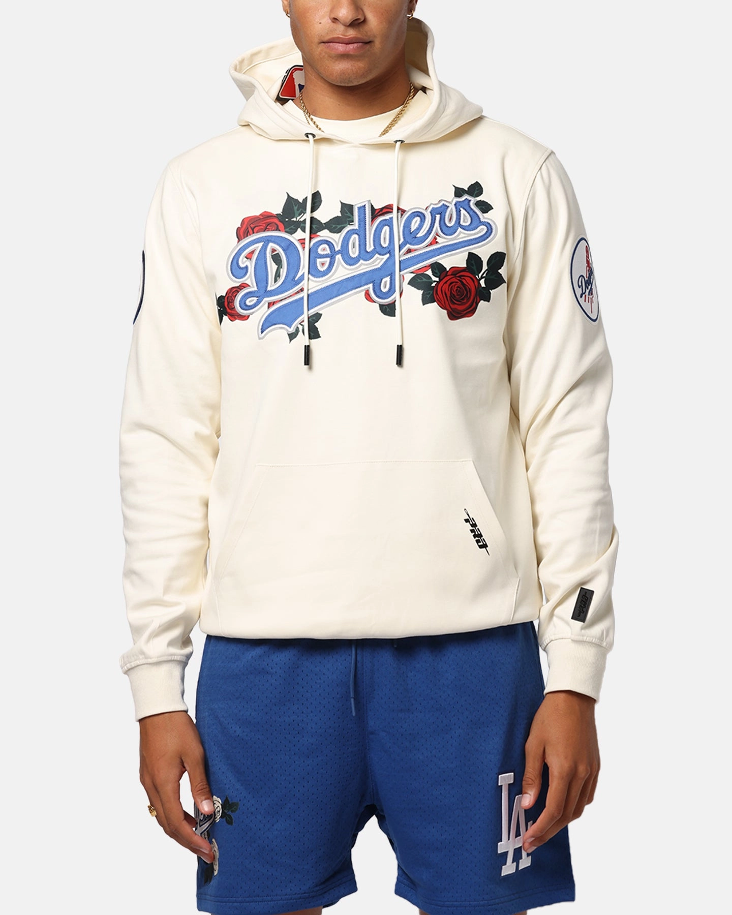 Pro Standard Los Angeles Dodgers Roses Pullover Hoodie Eggshell Odor Resistant Treatment