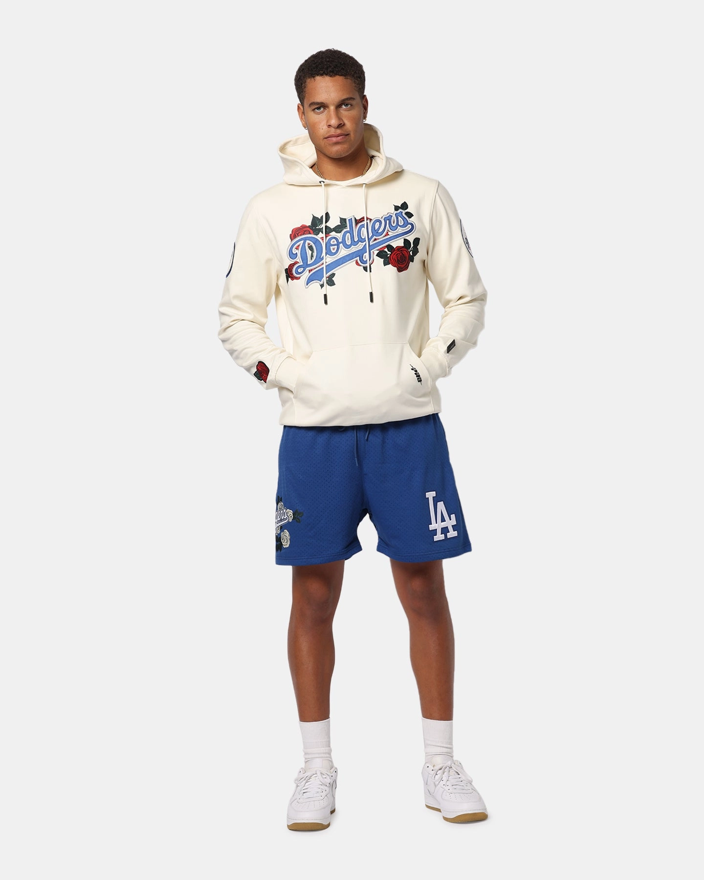 fresh water use Pro Standard Los Angeles Dodgers Roses Pullover Hoodie Eggshell