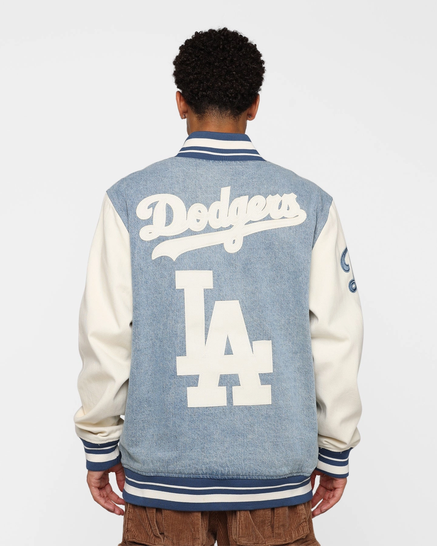 Heavy Duty Zipper Pro Standard Los Angeles Dodgers Varsity Blue Jacket Denim/Linen