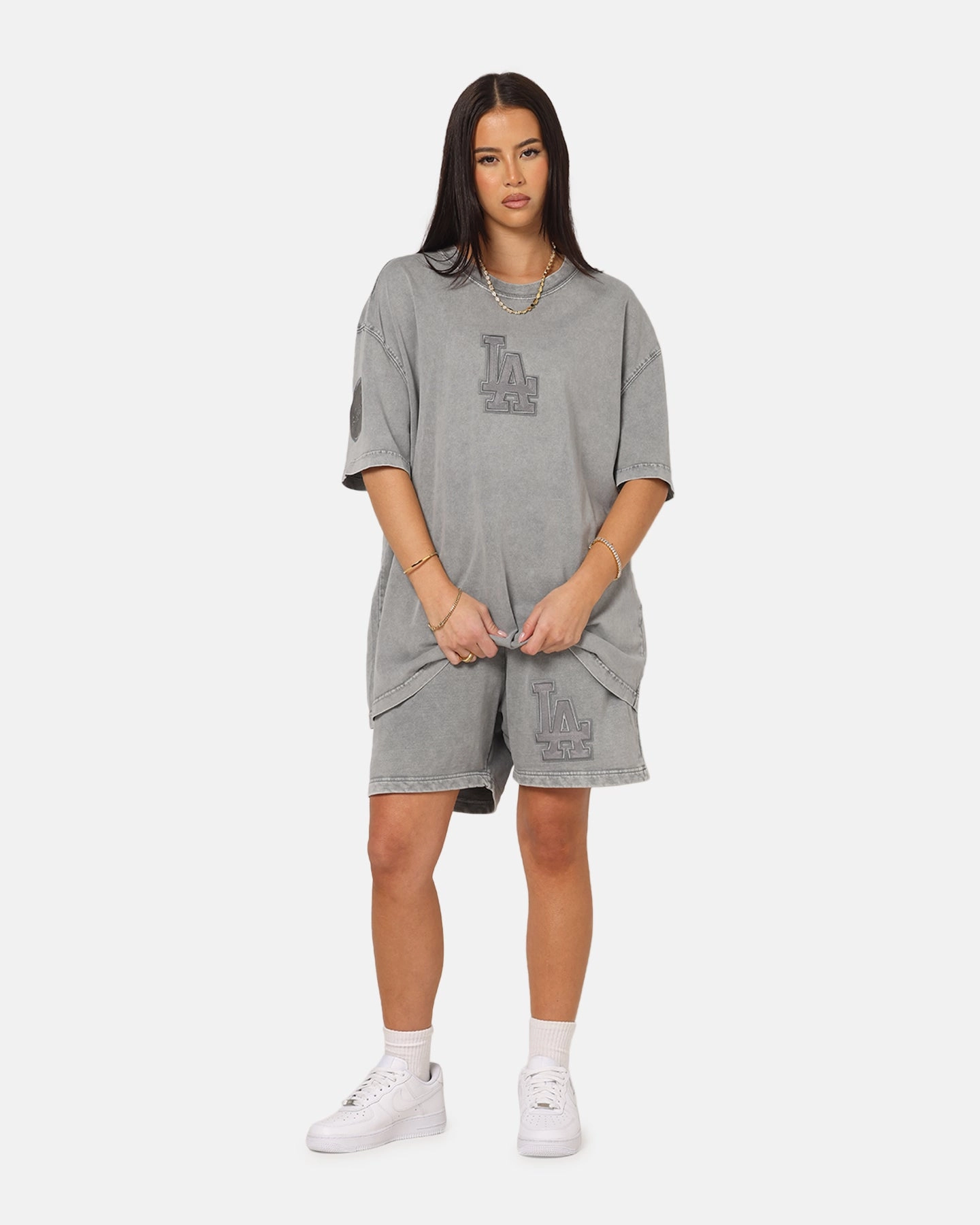 Edgy Pro Standard Los Angeles Dodgers Washed Classic T-Shirt Washed Grey