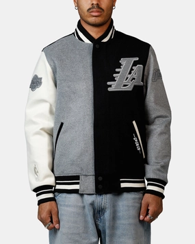 Zipper Closure Pro Standard Los Angeles Lakers Reverse French Terry Wool Varsity Jacket Black/Grey