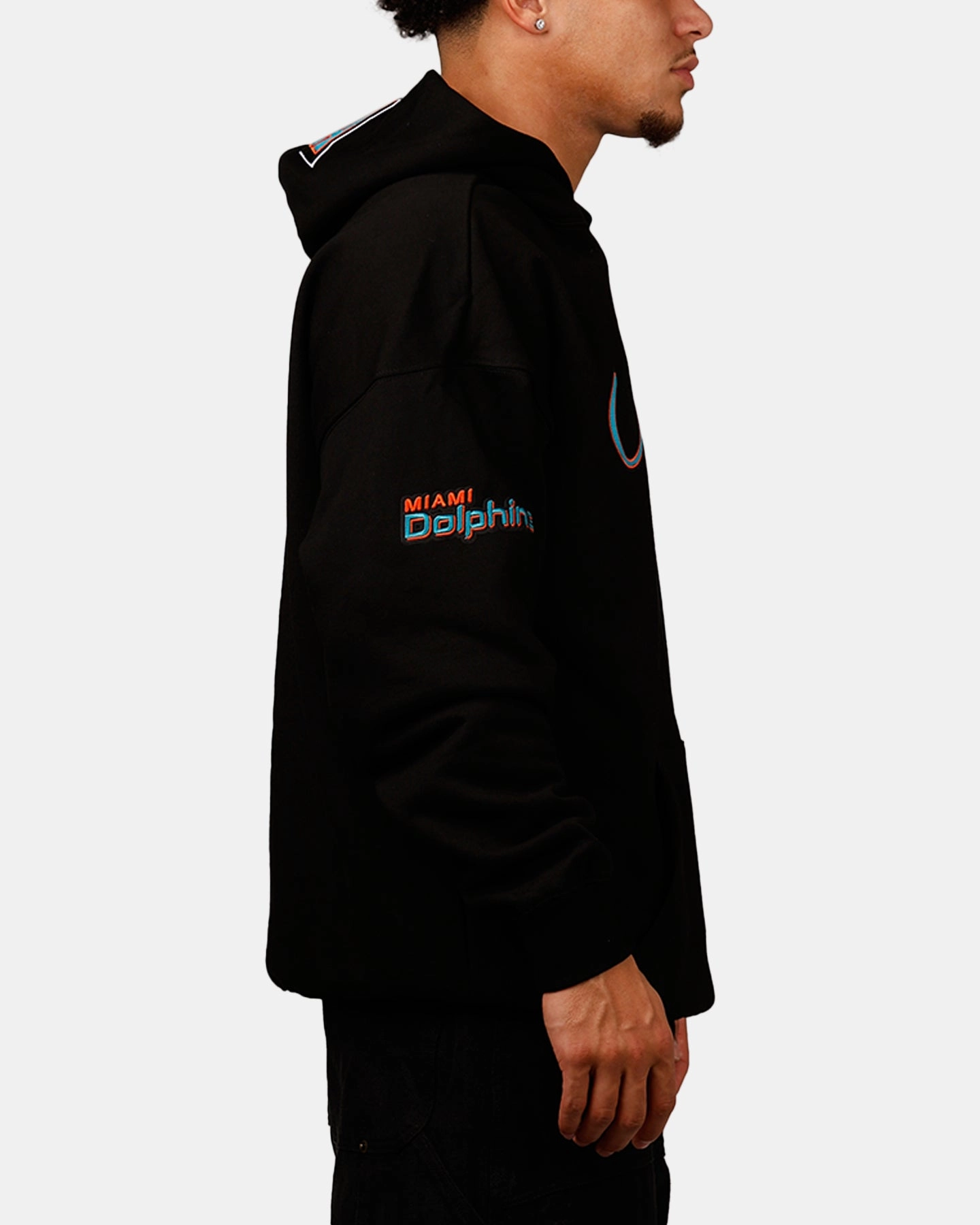 Pro Standard Miami Dolphins City Hoodie Black Zip Off Detailing