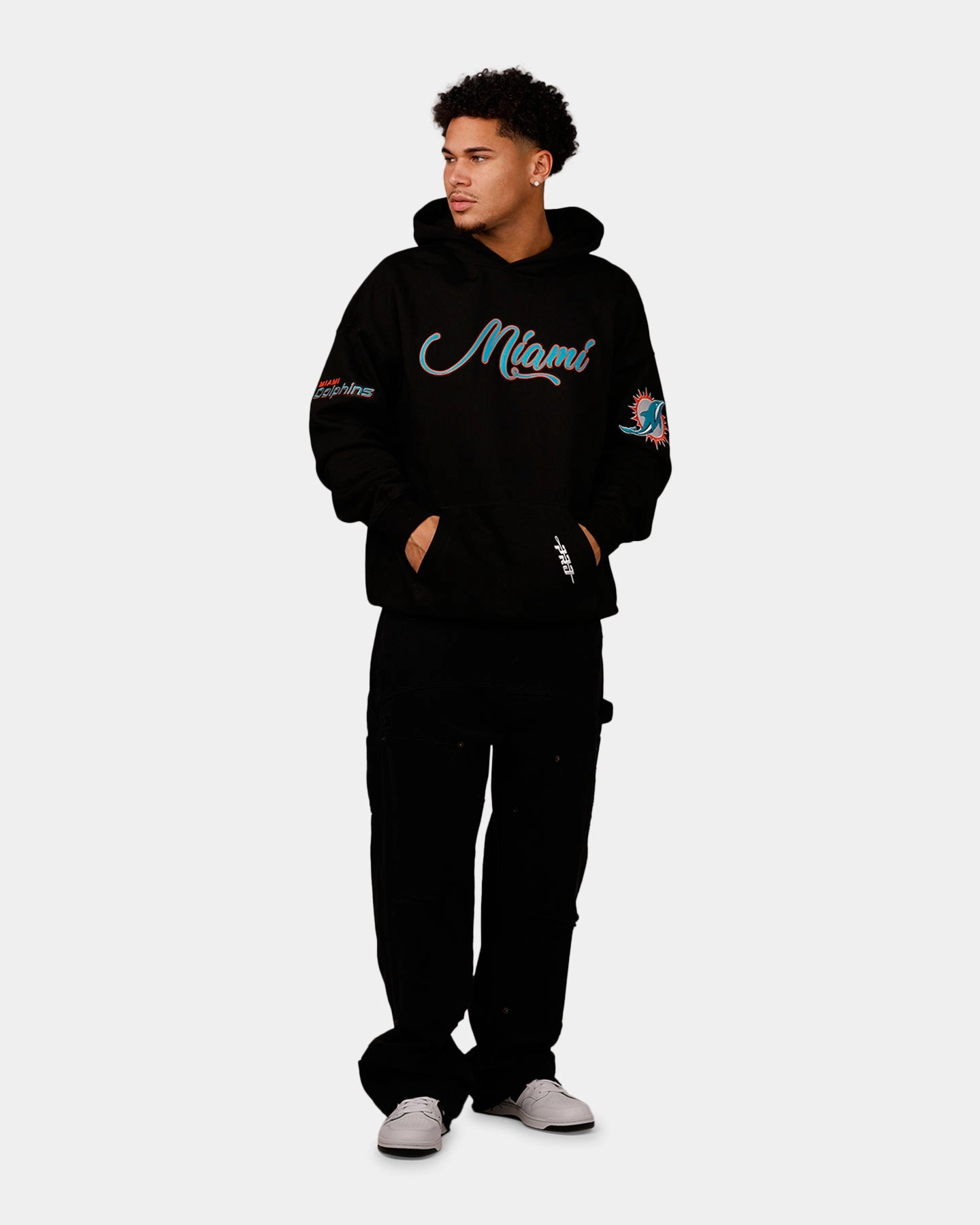 Pro Standard Miami Dolphins City Hoodie Black DropShoulder Lightweight Shield