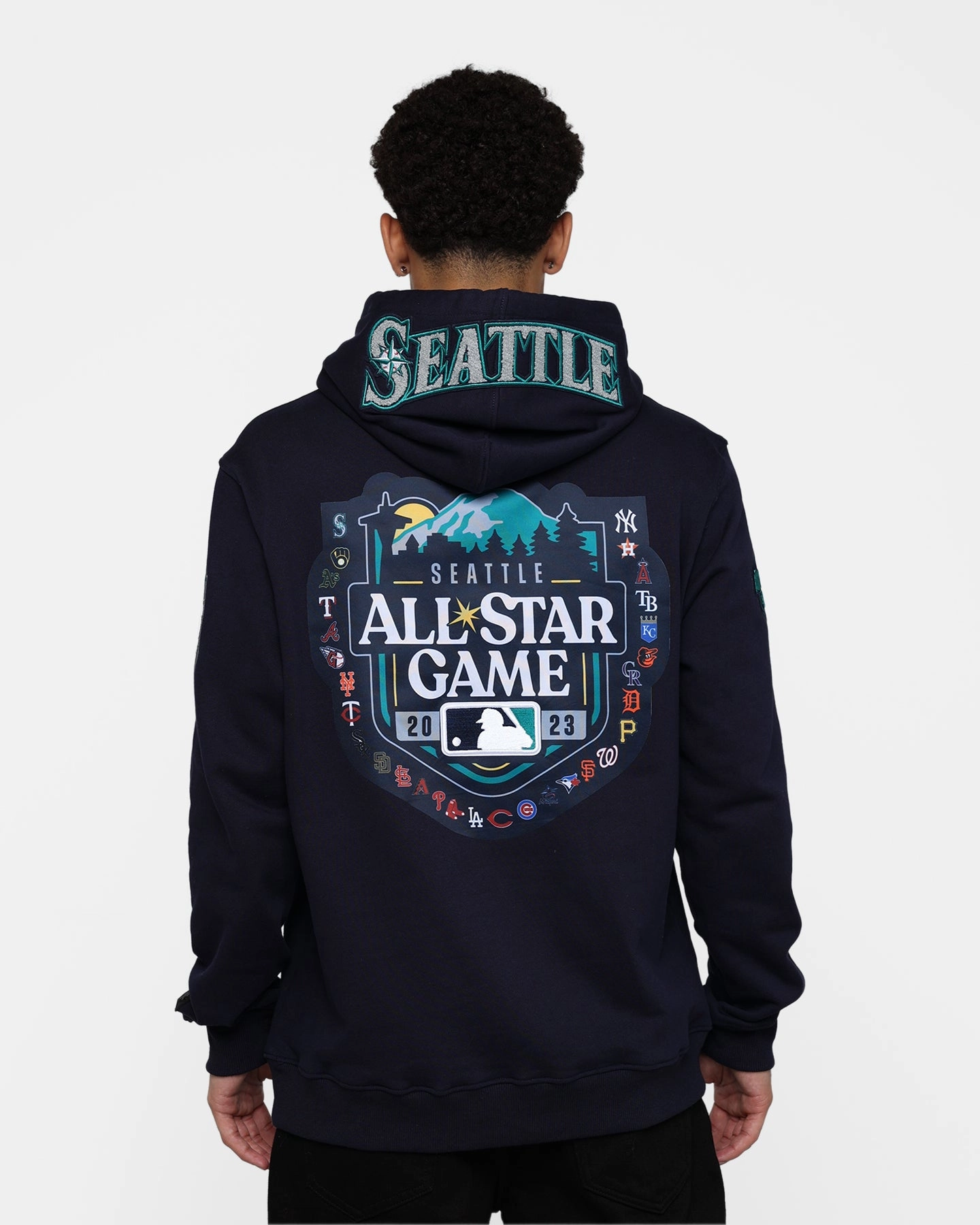 Laser Cut Vents Debit Pro Standard MLB All Star Fleece Hoodie Navy