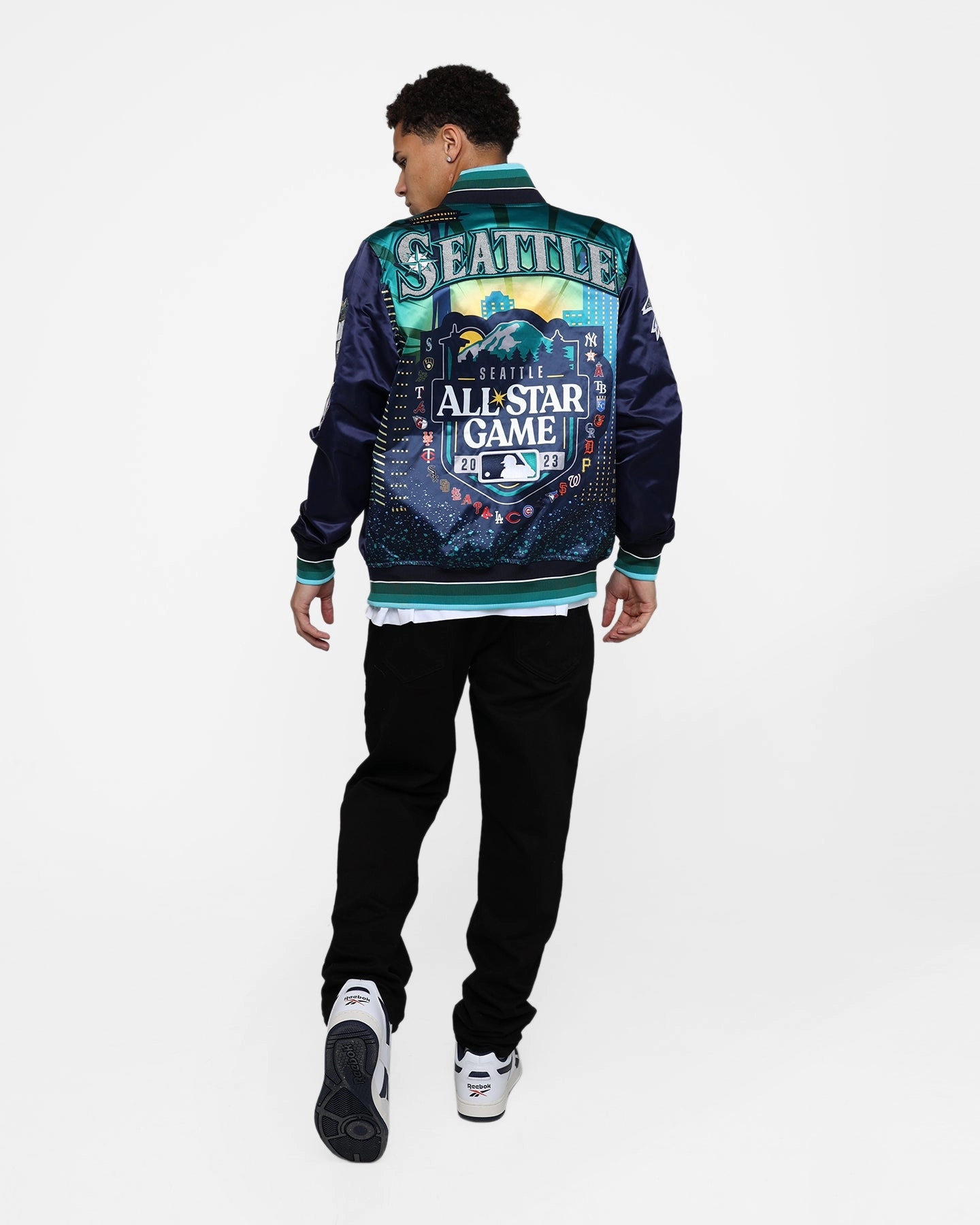 Pro Standard MLB All Star Satin Rib Jacket Navy Universal Size Adaptation Lightweight Layer