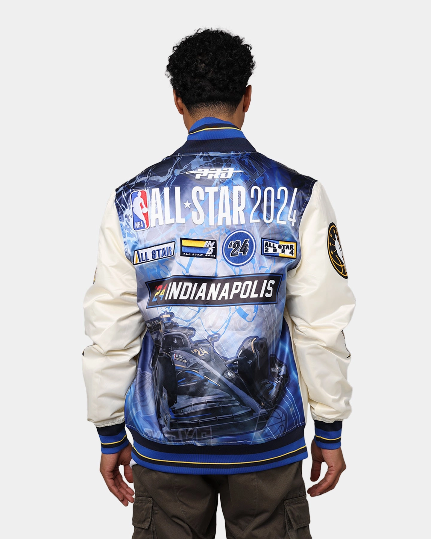 Silk Pro Standard NBA All Star Game 2024 Satin Jacket Eggshell/Midnight Navy