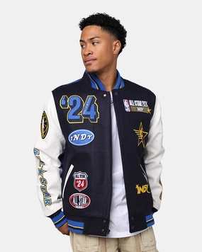 Pro Standard NBA All Star Game 2024 Wool Varsity Jacket Midnight Navy/Royal Weightless Construction