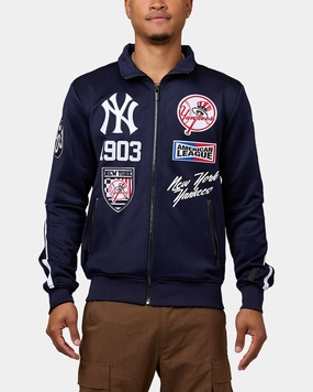 Pro Standard New York Yankees Fast Track Jacket Midnight Navy Laser Cut Perforations