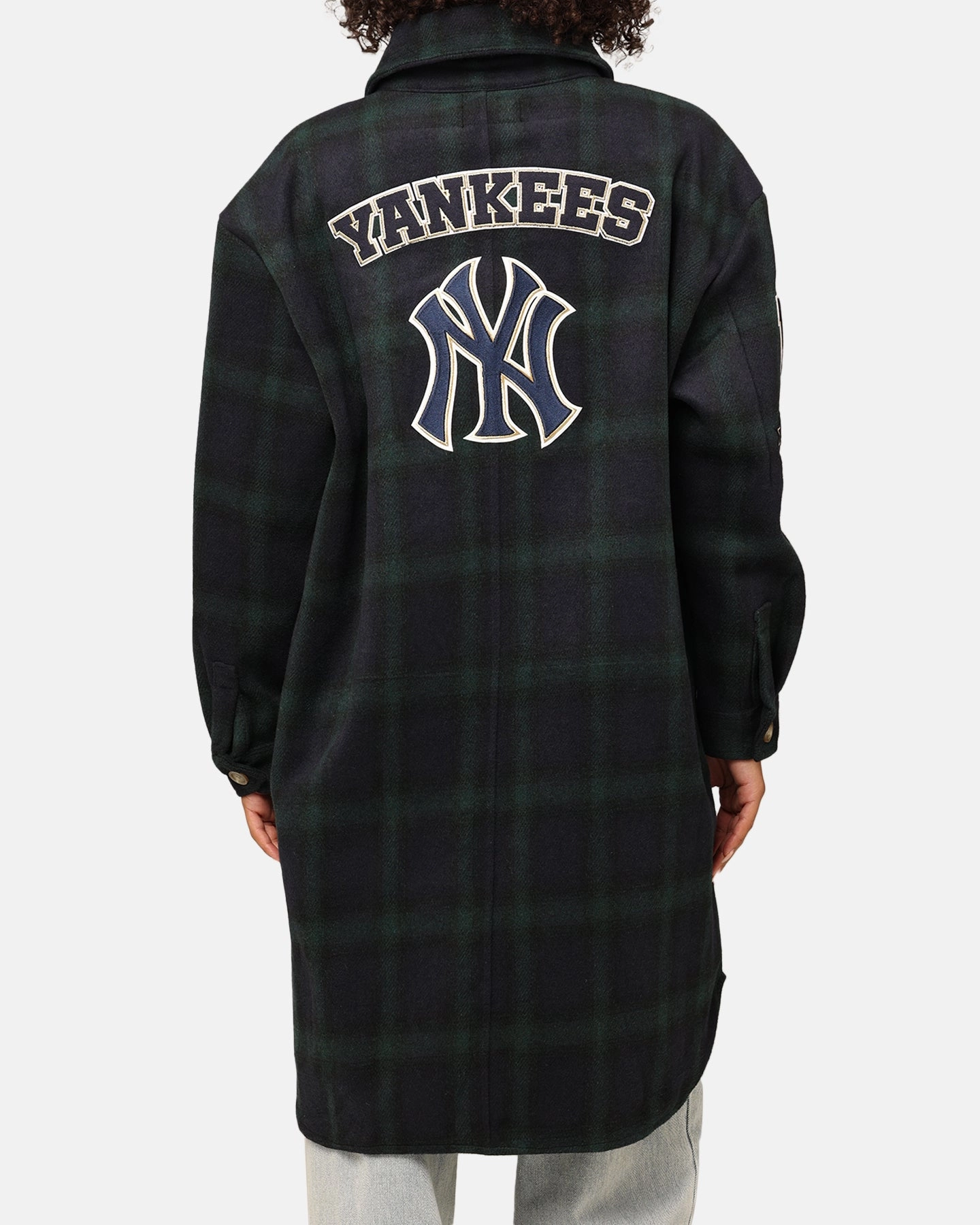 Pro Standard New York Yankees Plaid Shacket Forest Green Grow