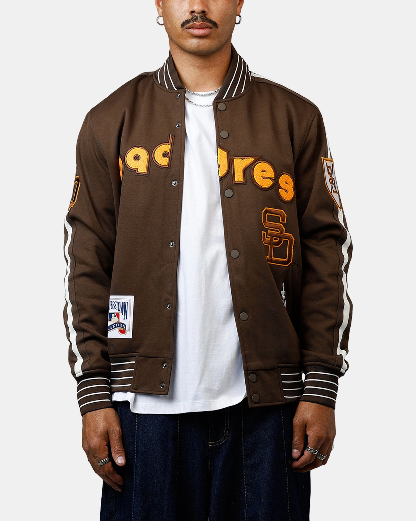 Pro Standard San Diego Padres Double Knit Jacket Brown LaserCut Ventilation Zones