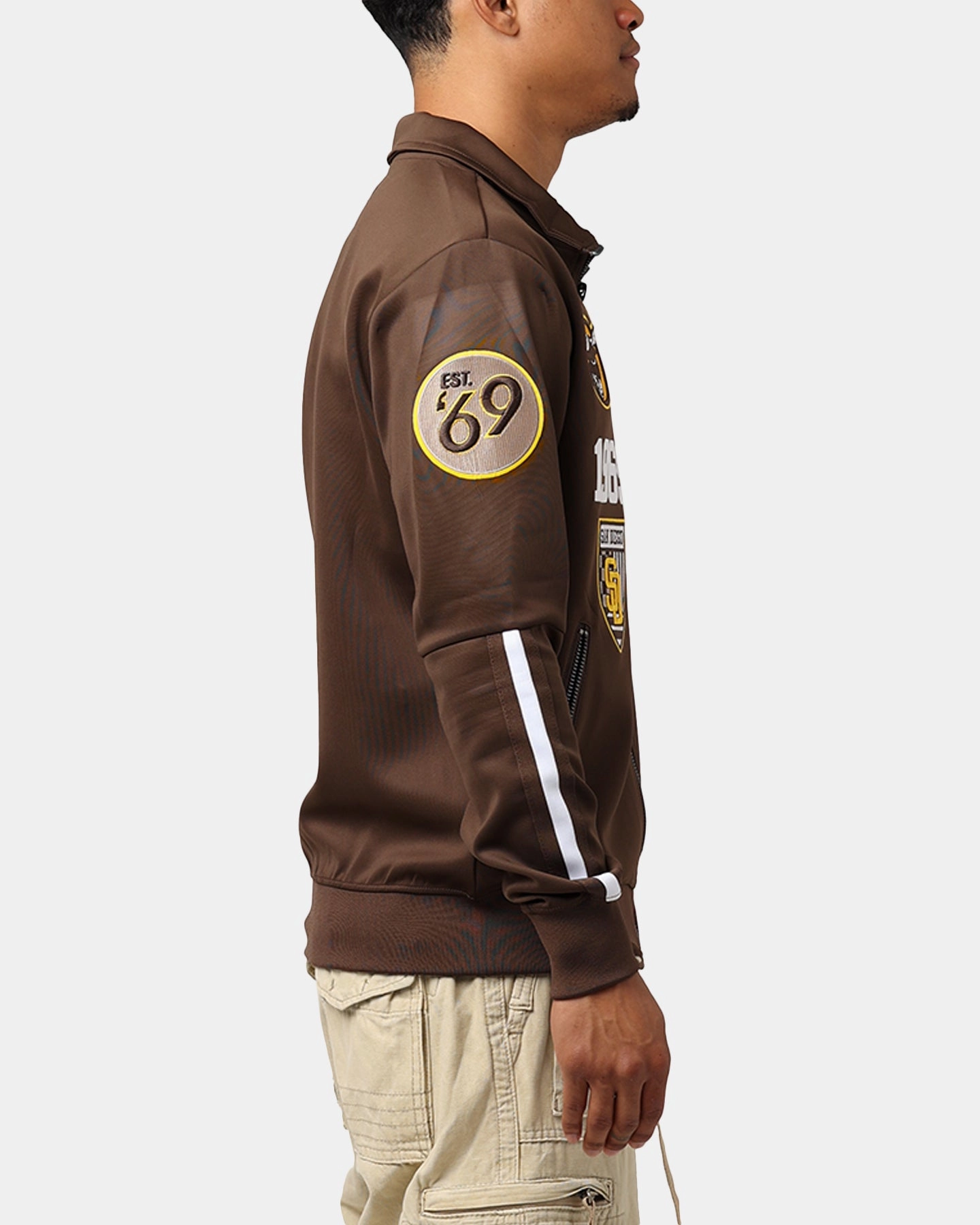 Dry Pro Standard San Diego Padres Fast Lane Track Jacket Brown