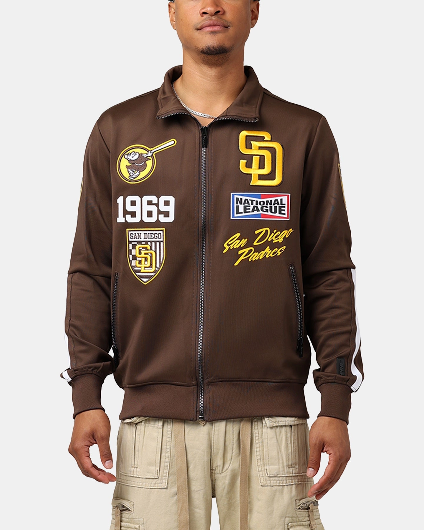 Ergonomic Design Pro Standard San Diego Padres Fast Lane Track Jacket Brown