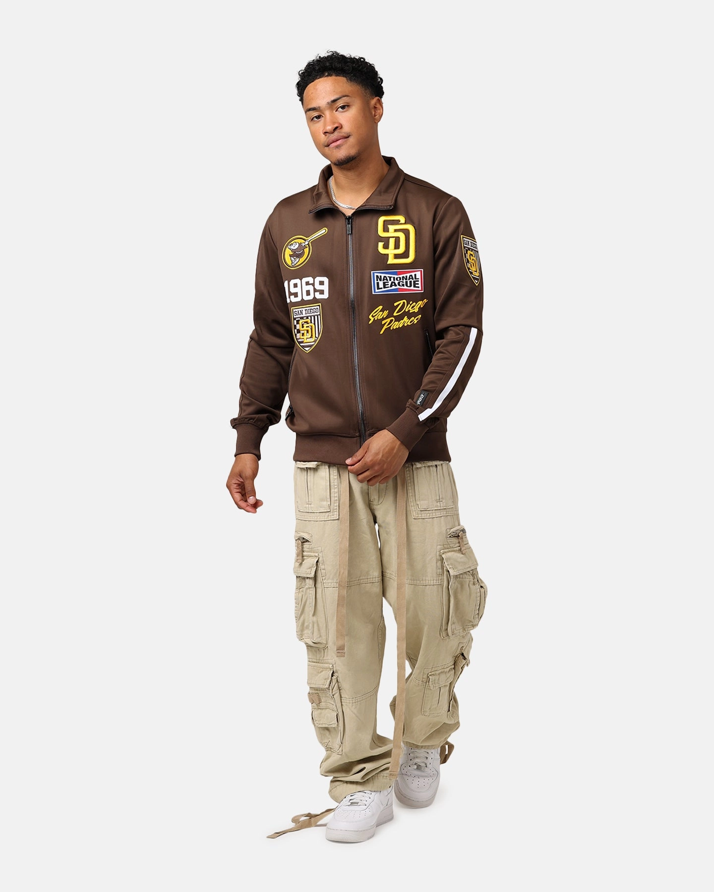 Pro Standard San Diego Padres Fast Lane Track Jacket Brown Restore Transform