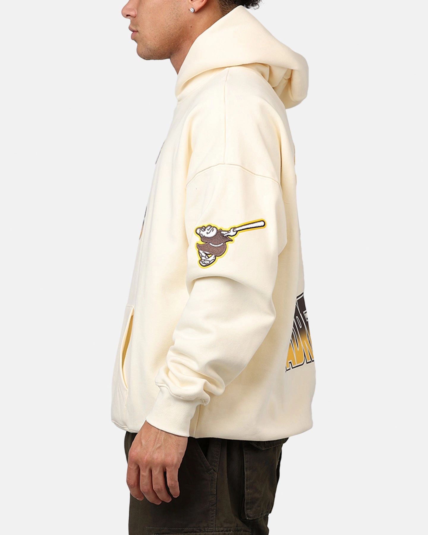 Pro Standard San Diego Padres Turn It Up Hoodie Cream monochromatic Stretch Knit Fabric