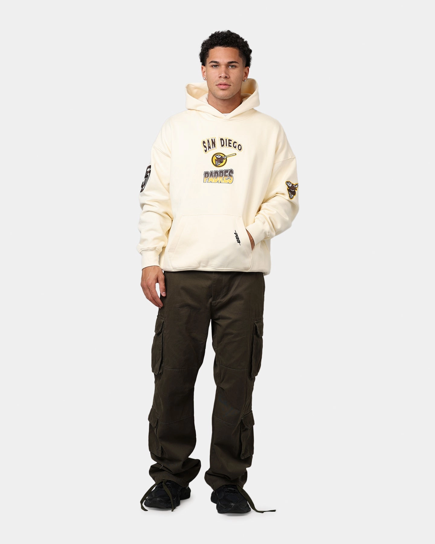 Pro Standard San Diego Padres Turn It Up Hoodie Cream Thermoregulating Insulation Seasonal Function