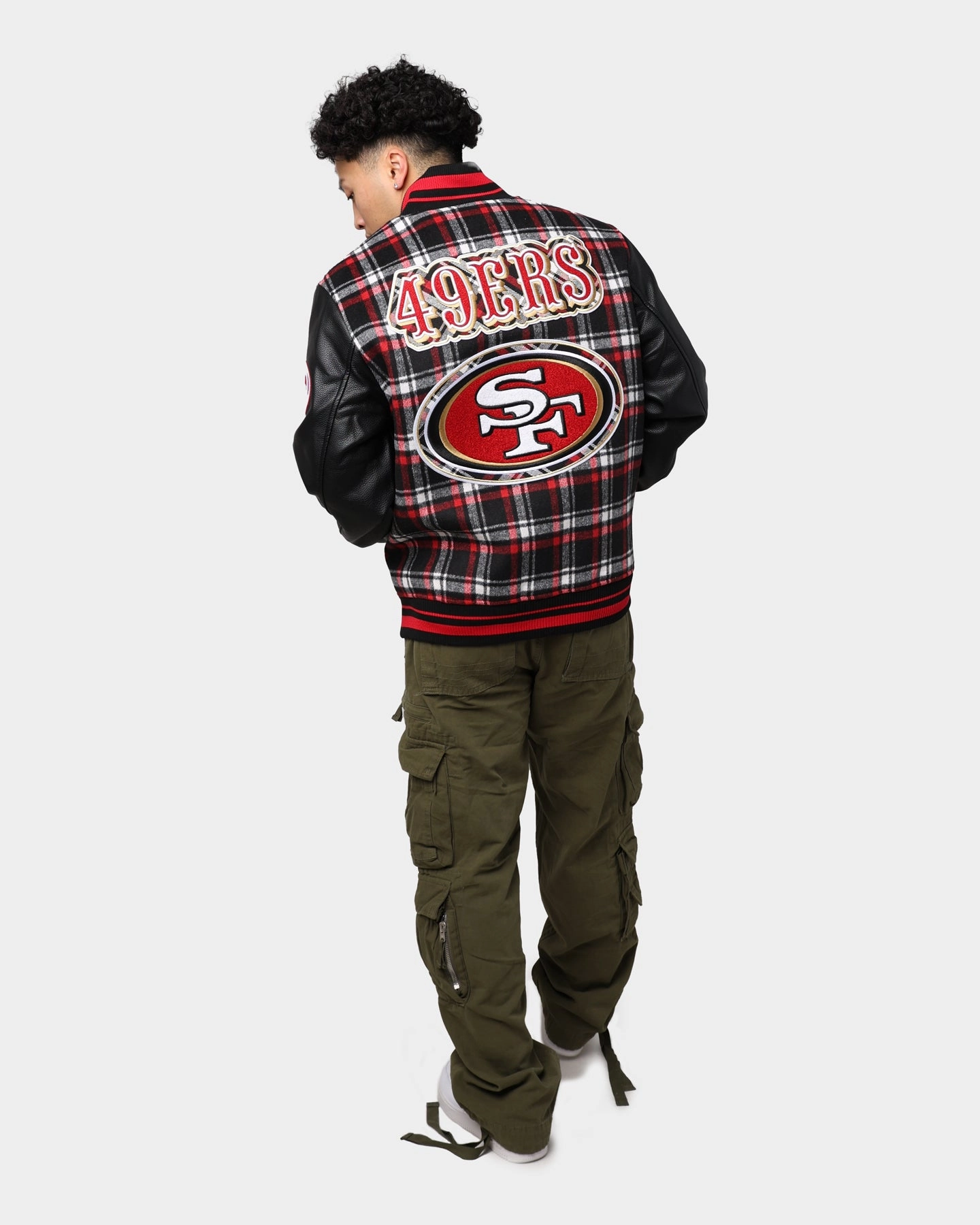 back - to - school Advantage Pro Standard San Francisco 49ers Pro Prep Plaid Jacket Red/Black
