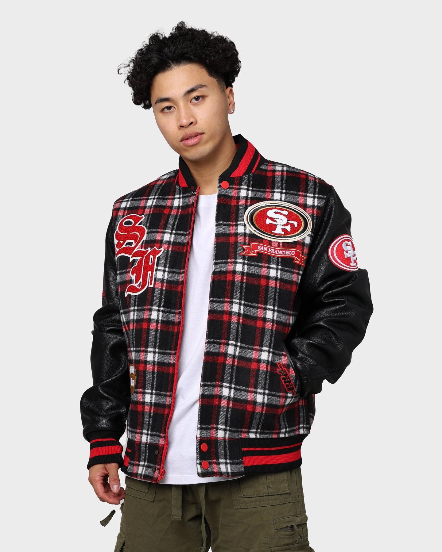 Pro Standard San Francisco 49ers Pro Prep Plaid Jacket Red/Black City Ready