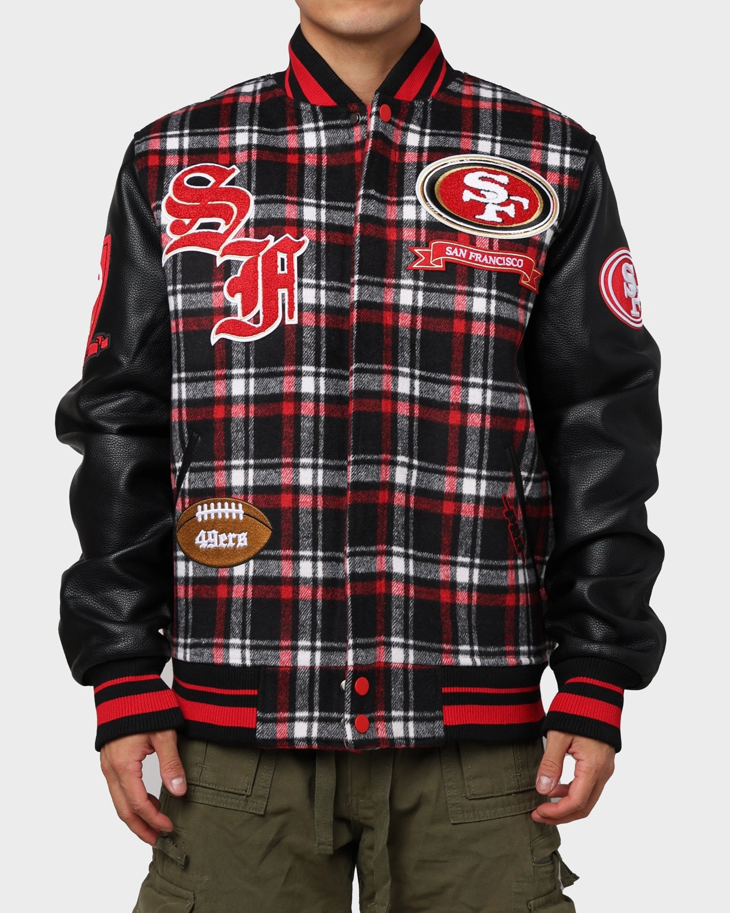 Pro Standard San Francisco 49ers Pro Prep Plaid Jacket Red/Black Formal Event Thermolite Insulation
