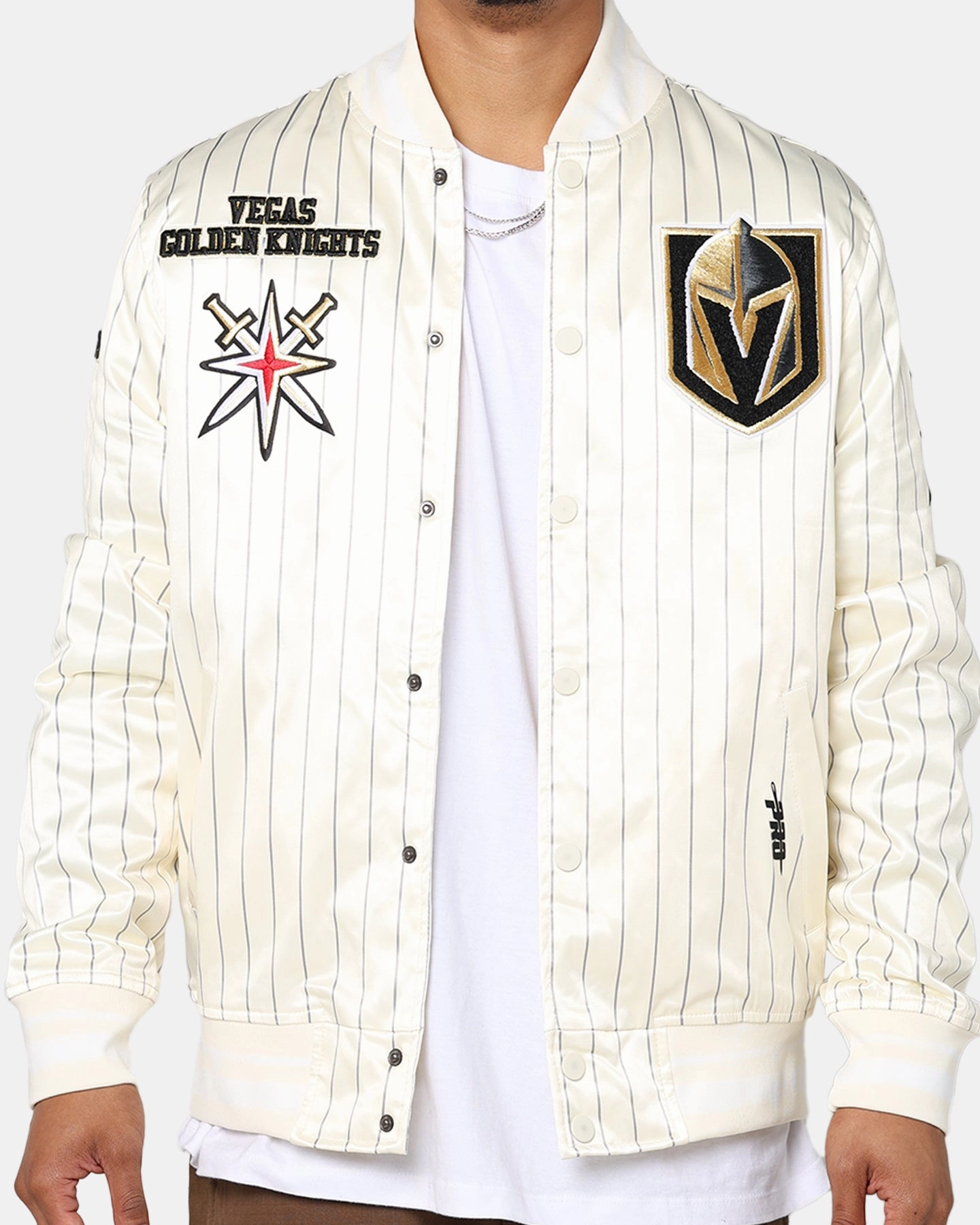 Cozy Jacket Pro Standard Vegas Golden Knights Pinstripe Jacket Eggshell/Yellow