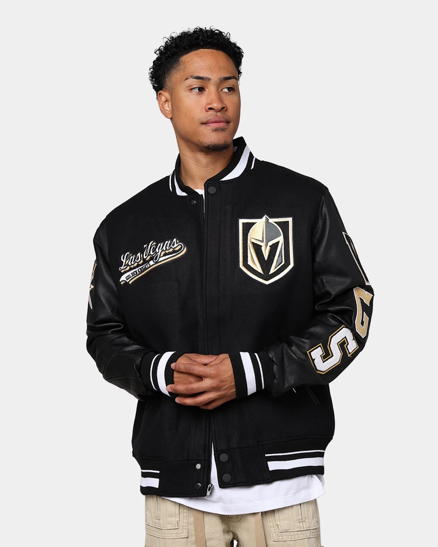 Pro Standard Vegas Golden Knights Wool Varsity Jacket Black summer season