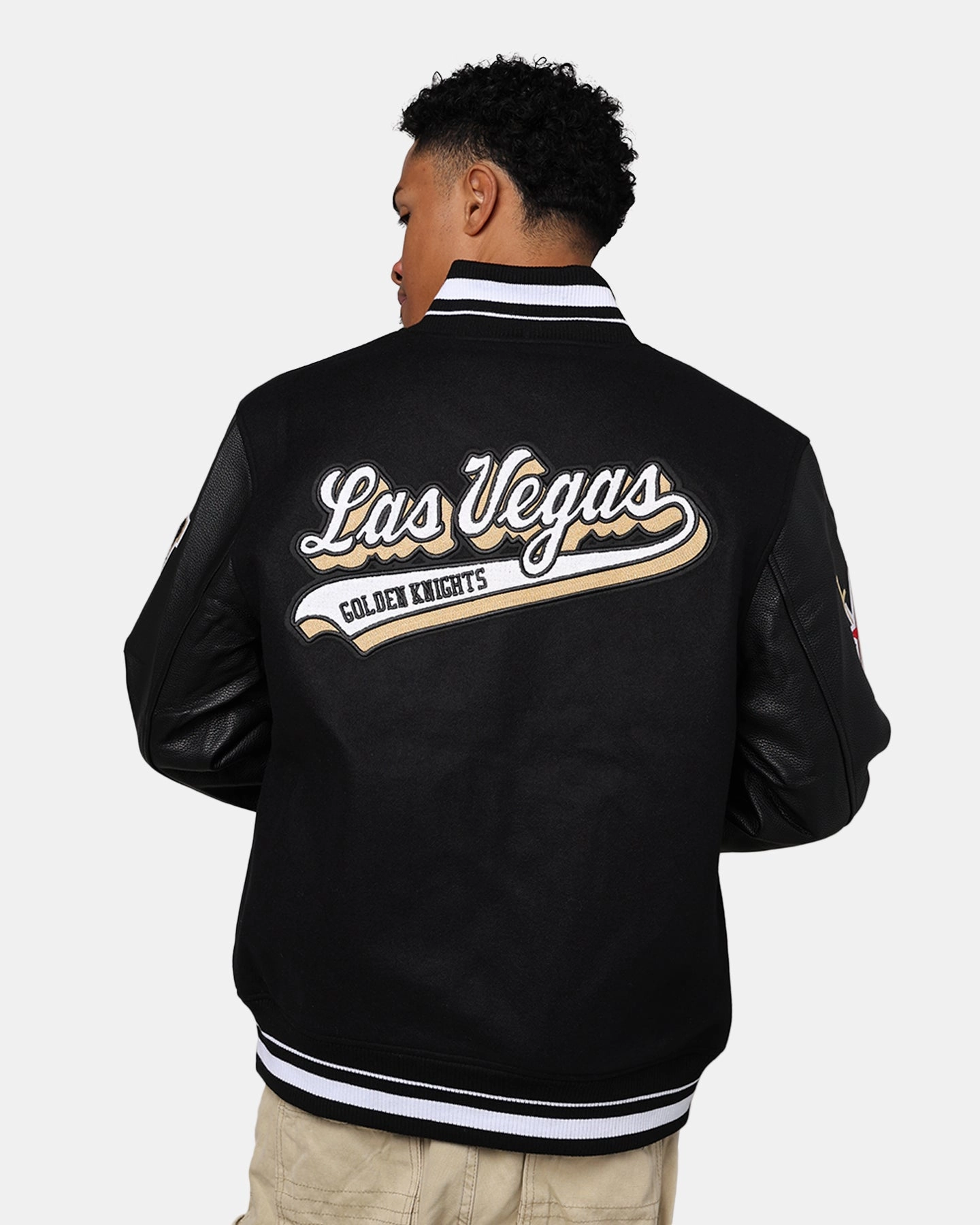 Pro Standard Vegas Golden Knights Wool Varsity Jacket Black Machine washable Medal