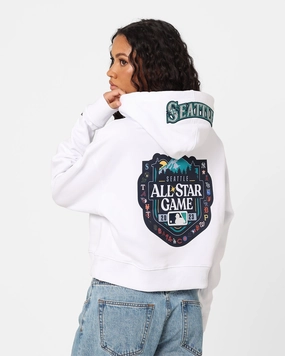 Pro Standard Women's MLB All Stars Cropped Hoodie White Eyeliner