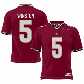 Brushed Interior Athletic Wear Proshere Jameis Winston #5 Throwback Football Jersey - Garnet