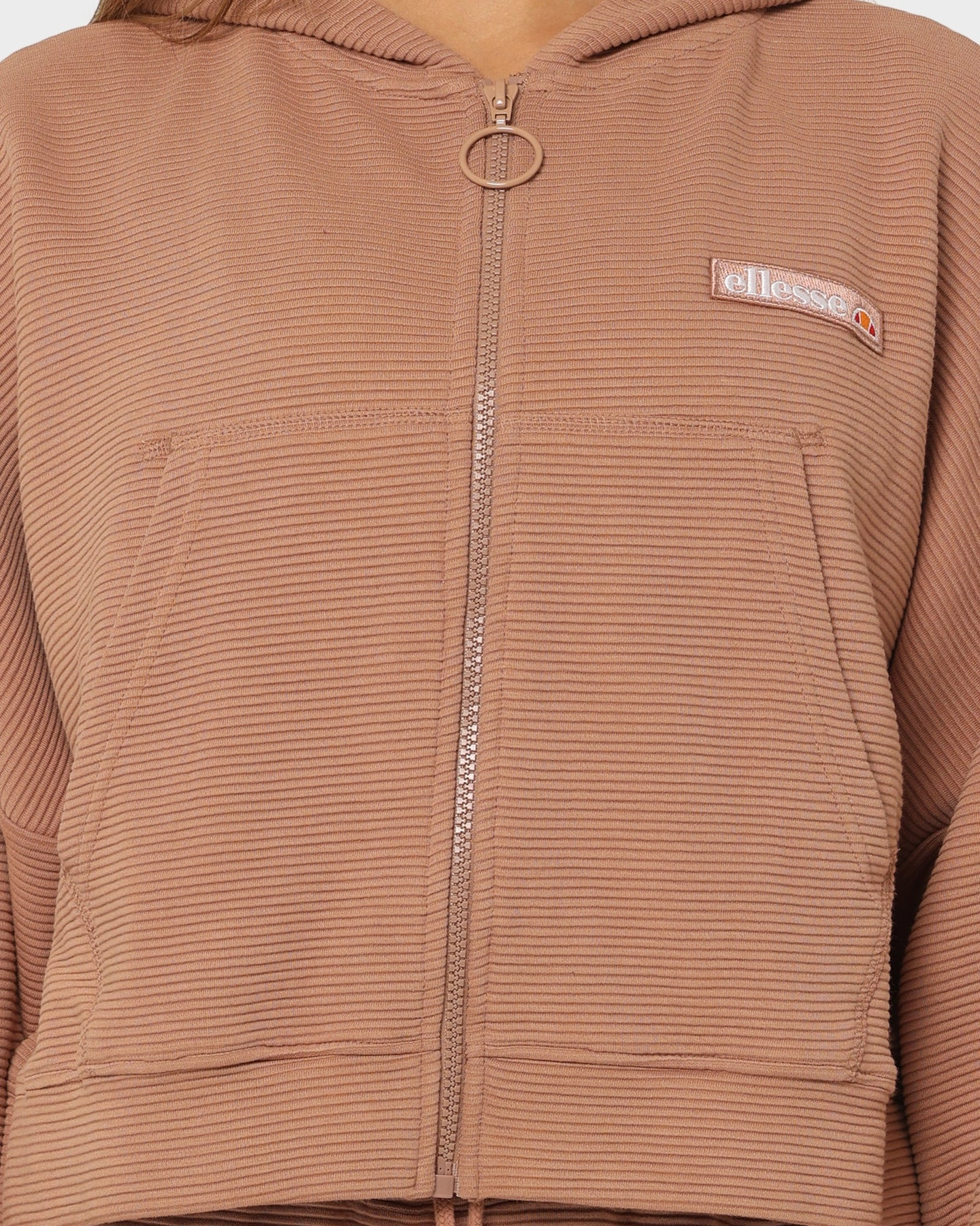 Ellesse Women's Campenelle Cropped Hoodie Brown Collared