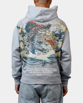 gym - goers Hidden pockets Criminal Damage Mythology Hoodie Light Blue