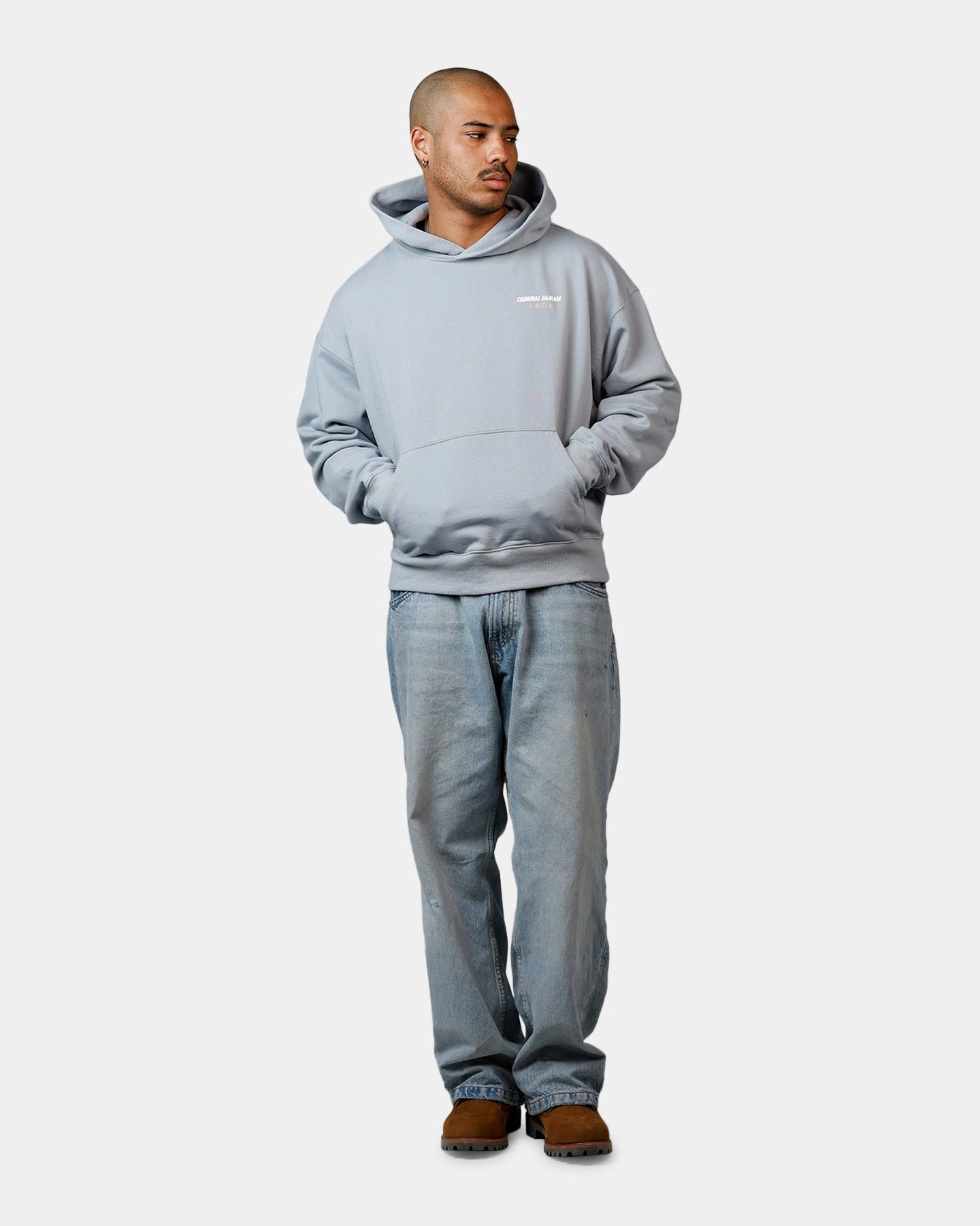 Criminal Damage Mythology Hoodie Light Blue Ergonomic Stitching