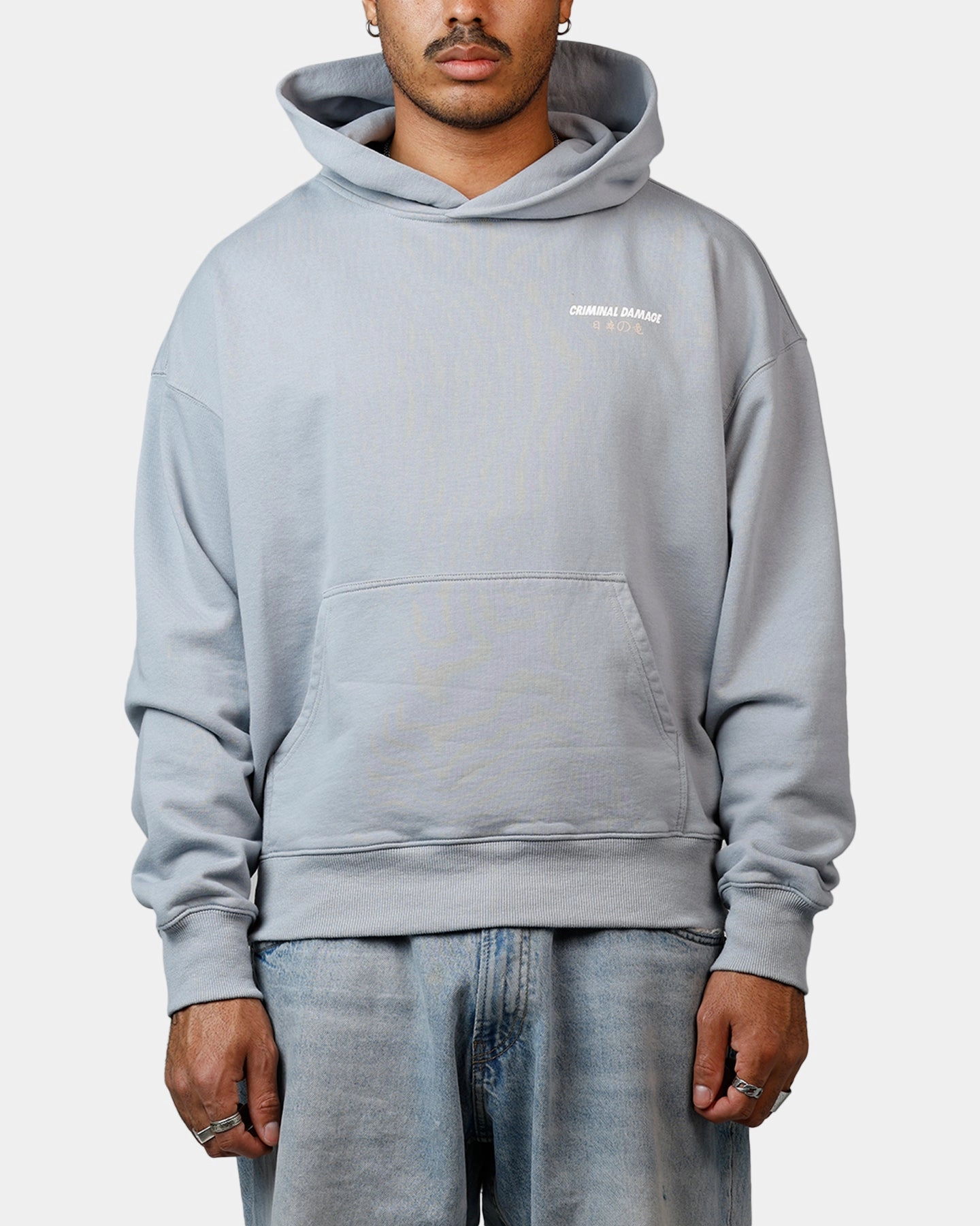 Criminal Damage Mythology Hoodie Light Blue Soft Inner Lining