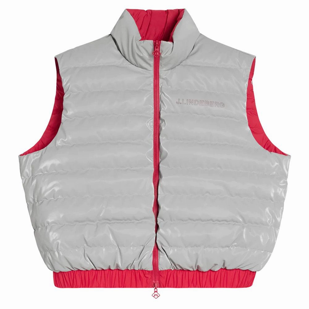 J.Lindeberg Isla Reversible Golf Vest Silver - FW23 Women Next - generation pilots
