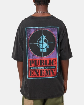 Public Enemy Harder Than T-Shirt Washed Black Relaxed Wearable