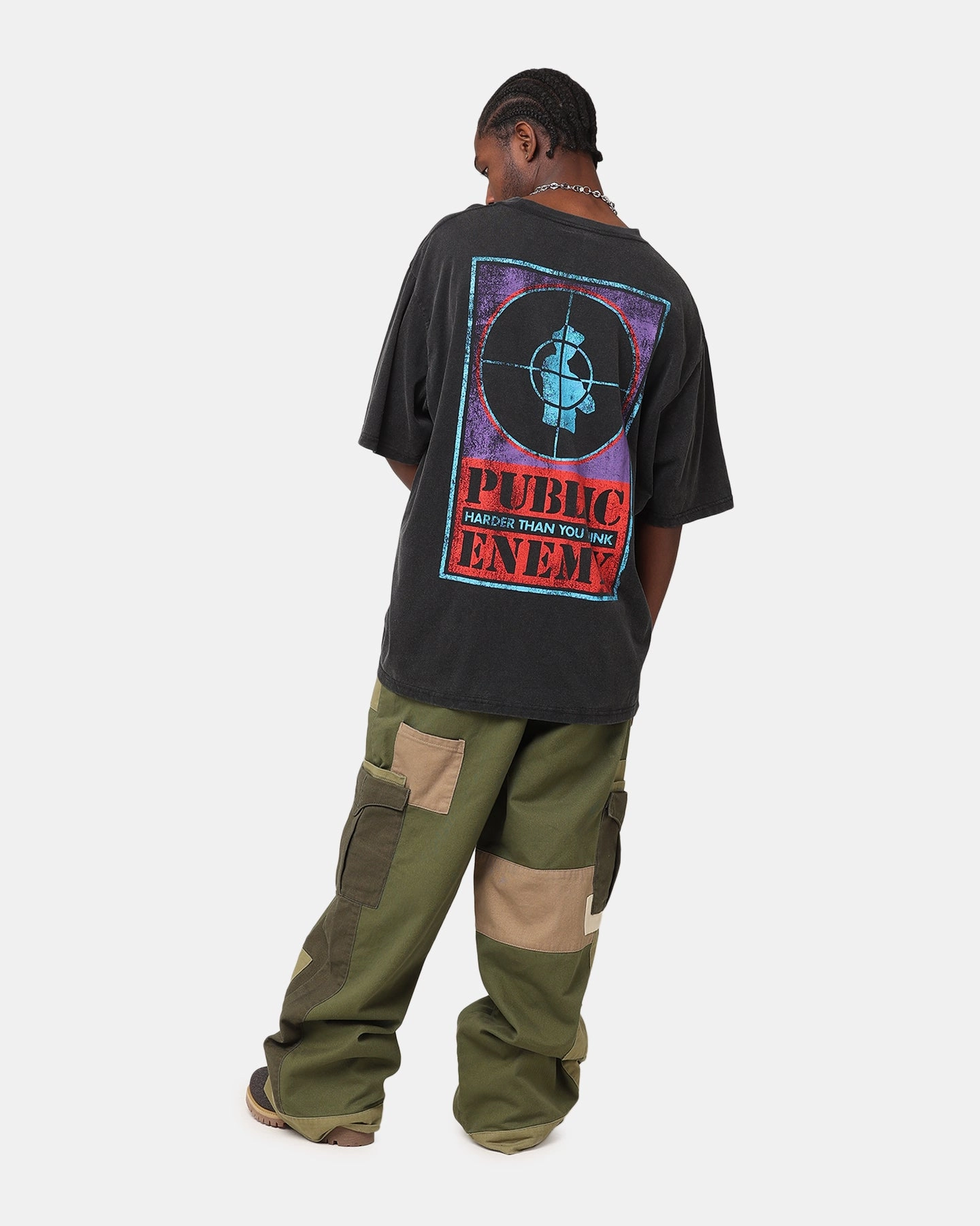 Cozy And Stylish Lightweight Shirt Public Enemy Harder Than T-Shirt Washed Black