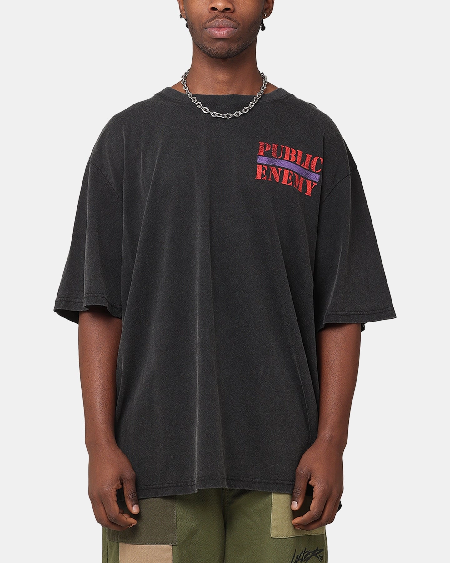Perfect Comfort Pre Shrunk Cotton Public Enemy Harder Than T-Shirt Washed Black