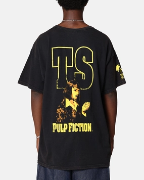Multi Panel Design birthday party Pulp Fiction Mia Wallace Vintage T-Shirt Black Vintage
