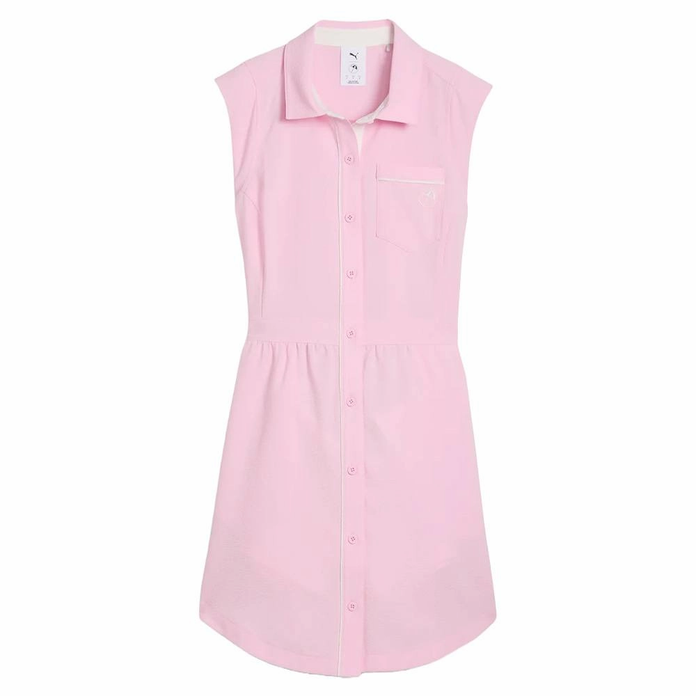 PUMA AP Seersucker Golf Dress Pale Pink - SS25 Women Tasteful Detail