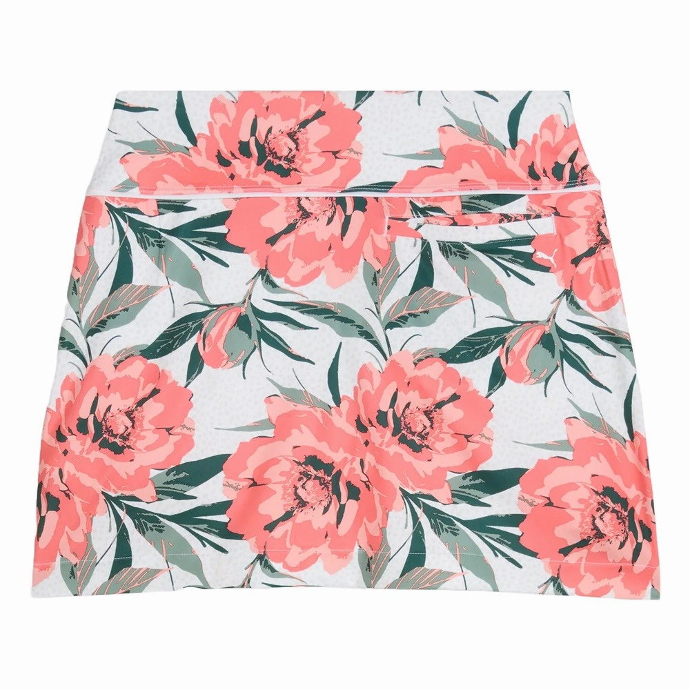 Blogger Favorite A Line Silhouette PUMA Blake Knit Beautiful Game Golf Skirt White Glow/Peach Frost - SS25 Women