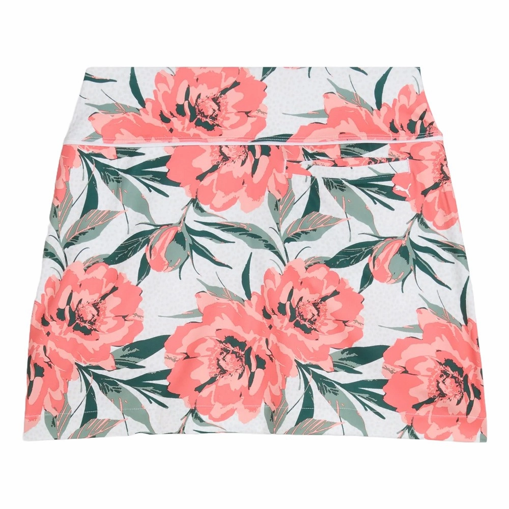 Neat Finish Style Essential PUMA Blake Knit Beautiful Game Golf Skirt White Glow/Peach Frost - SS25 Women