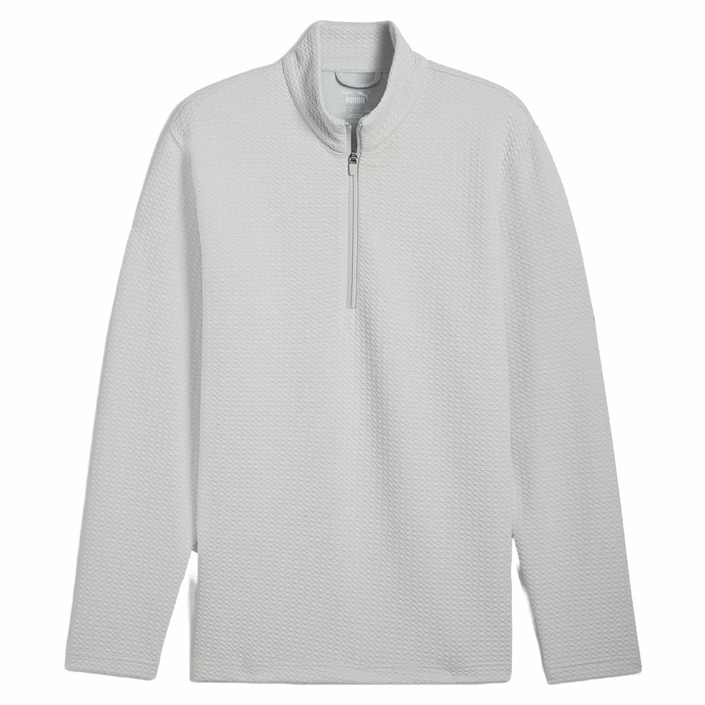 PUMA Boulder 1/4 Zip Golf Pullover Ash Gray - SS25 Men ScratchResistant Zippers Reinforced Elbow Patches