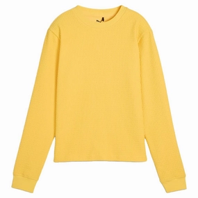 PUMA Boulder Crew Golf Sweater Sunny Yellow - SS25 Women EcoFriendly Water Repellency Reflective Detailing