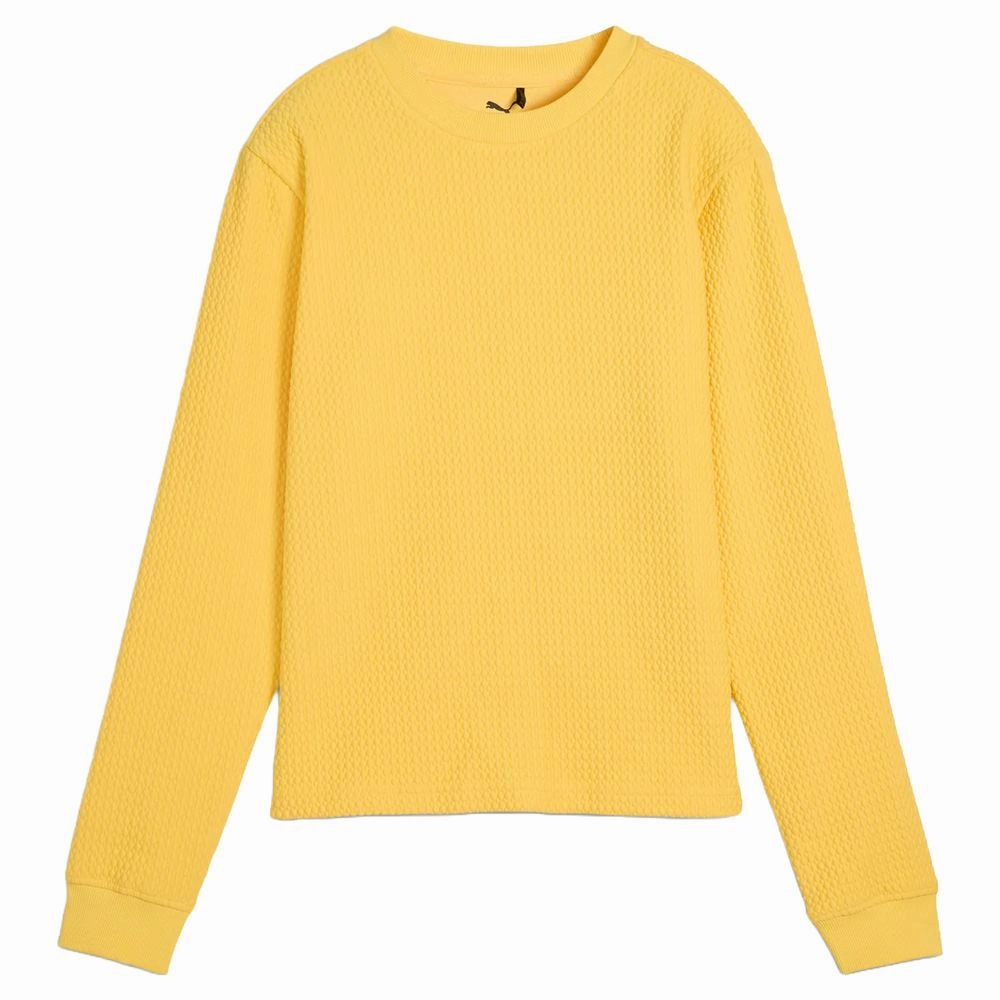 FoldableStorageCapability Fade Resistant Dye PUMA Boulder Crew Golf Sweater Sunny Yellow - SS25 Women