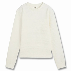 PUMA Boulder Crew Golf Sweater Warm White - SS25 Women Seam Sealed Construction