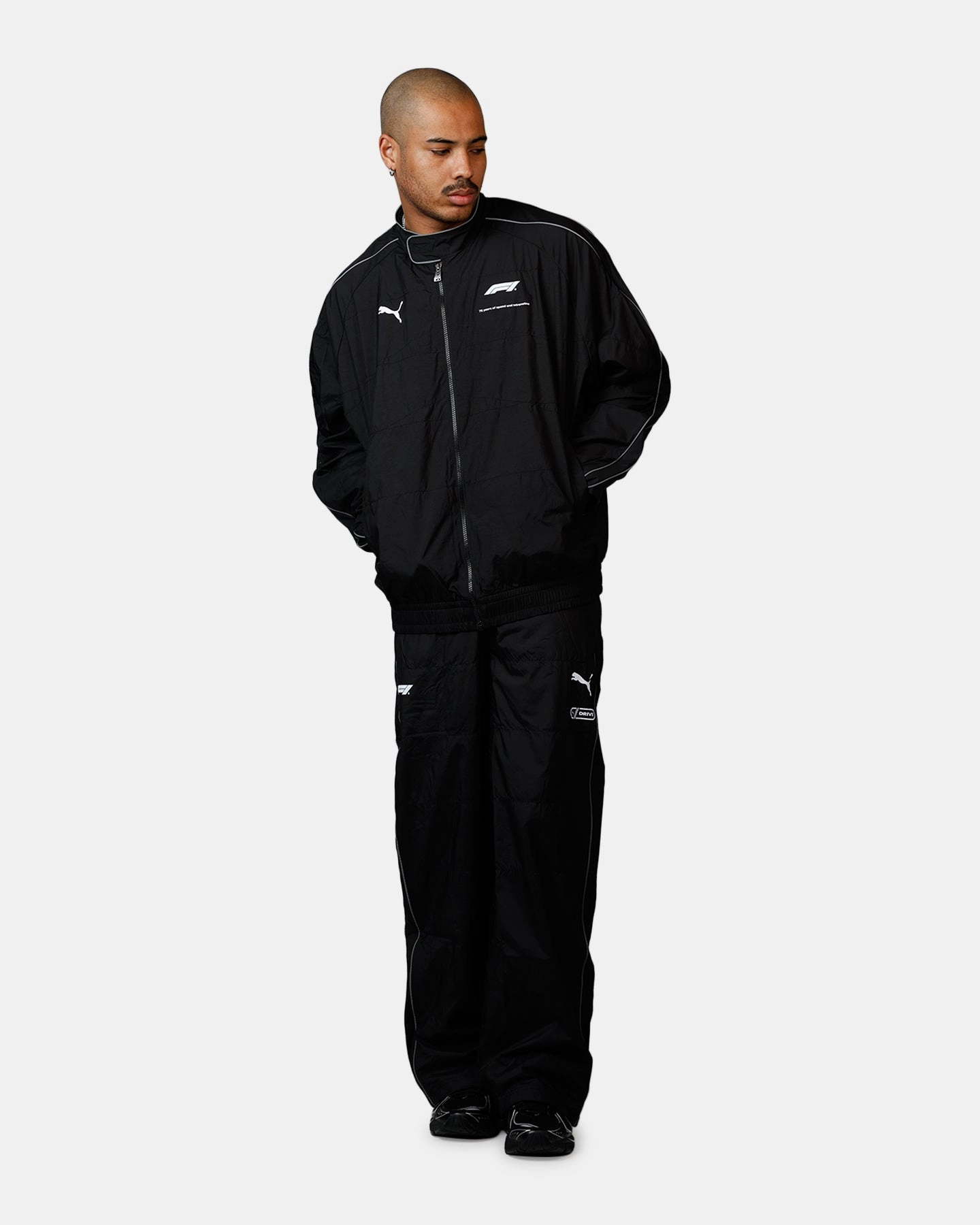 Gore-Tex Smooth Zipper Action Puma X F1 Oversized Track Jacket Black