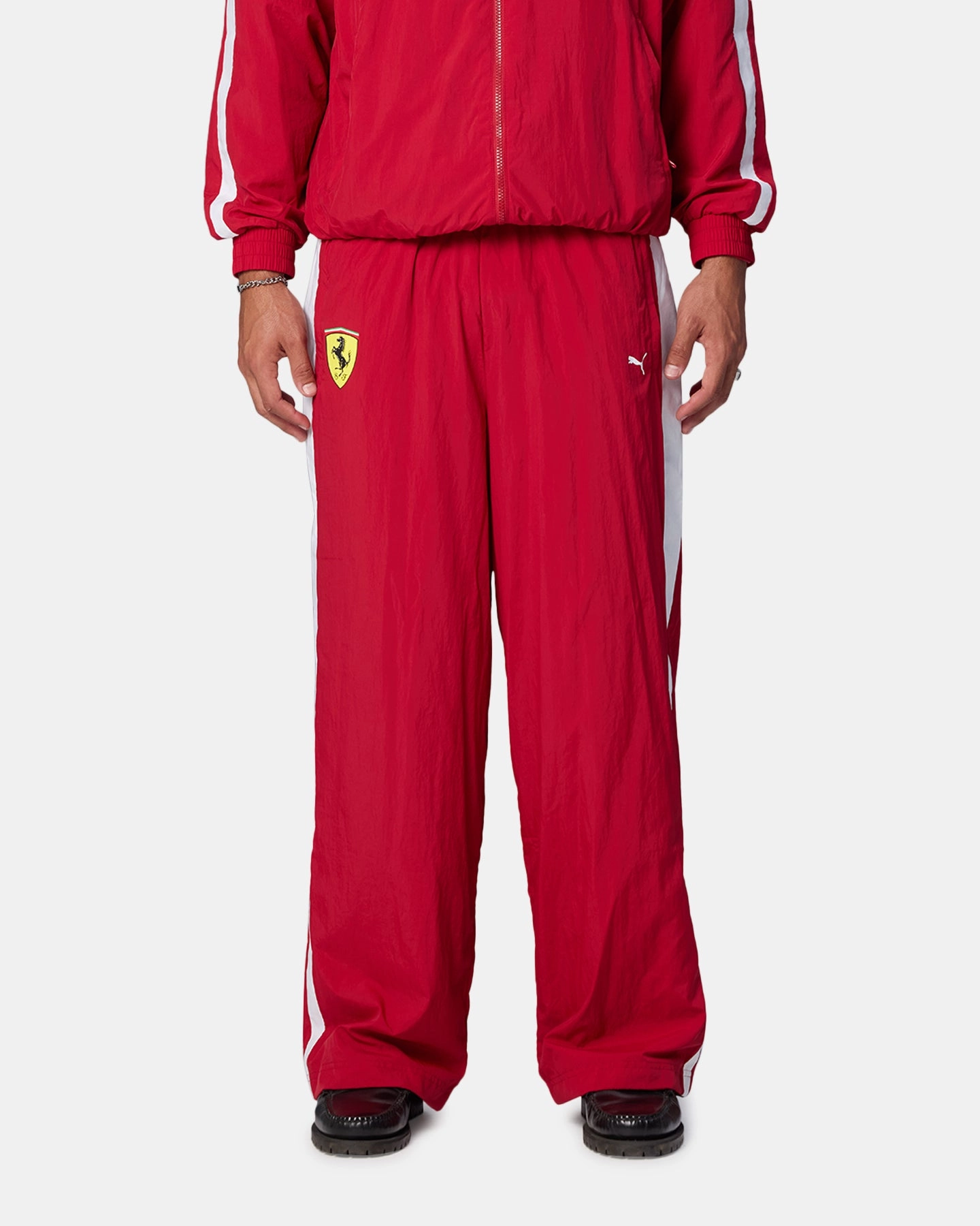 Puma X Scuderia Ferrari Drivers T7 Oversized Pants Cherry Quick Layer Embroidered Detail